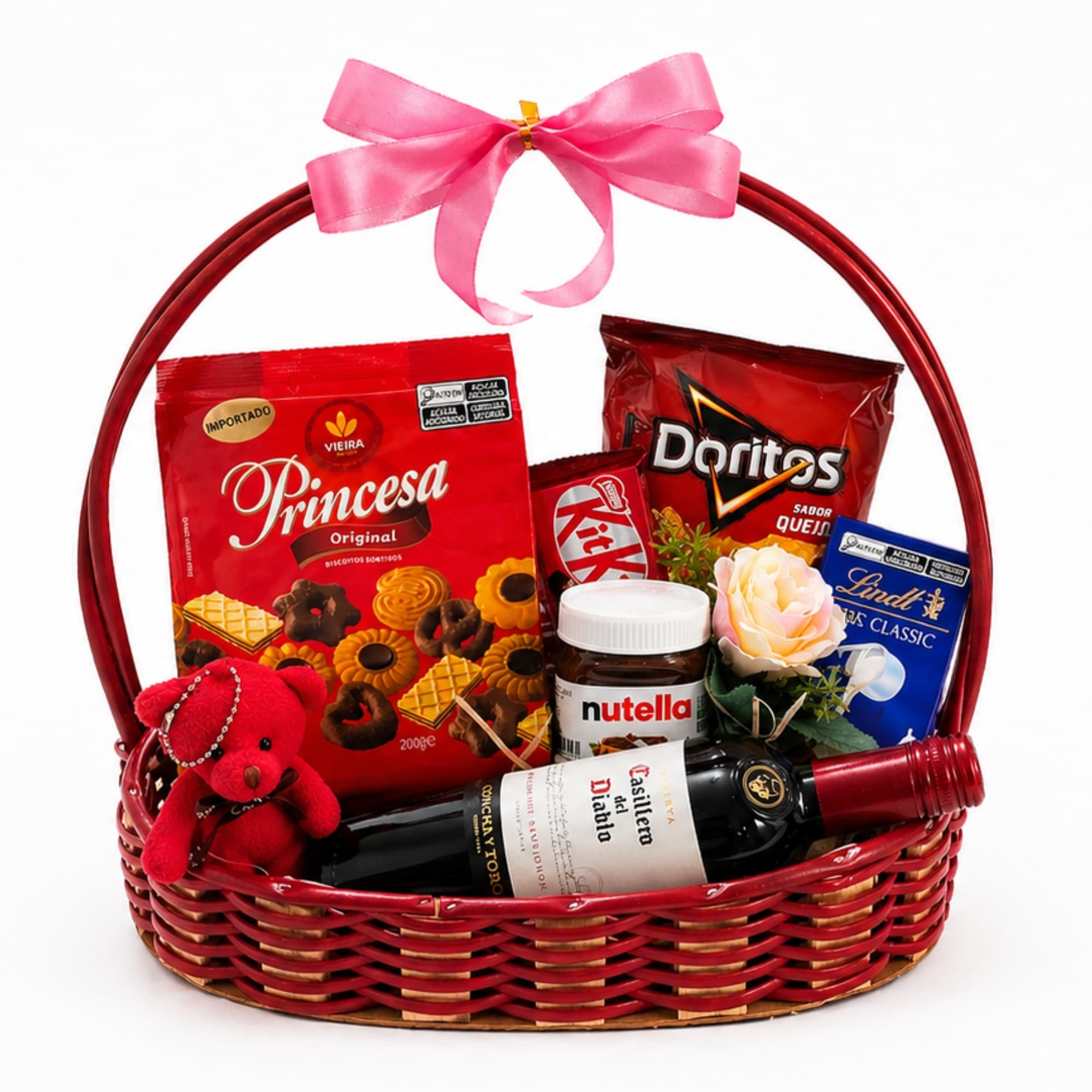 Cesta Surpresa Gourmet com Vinho Casillero del Diablo