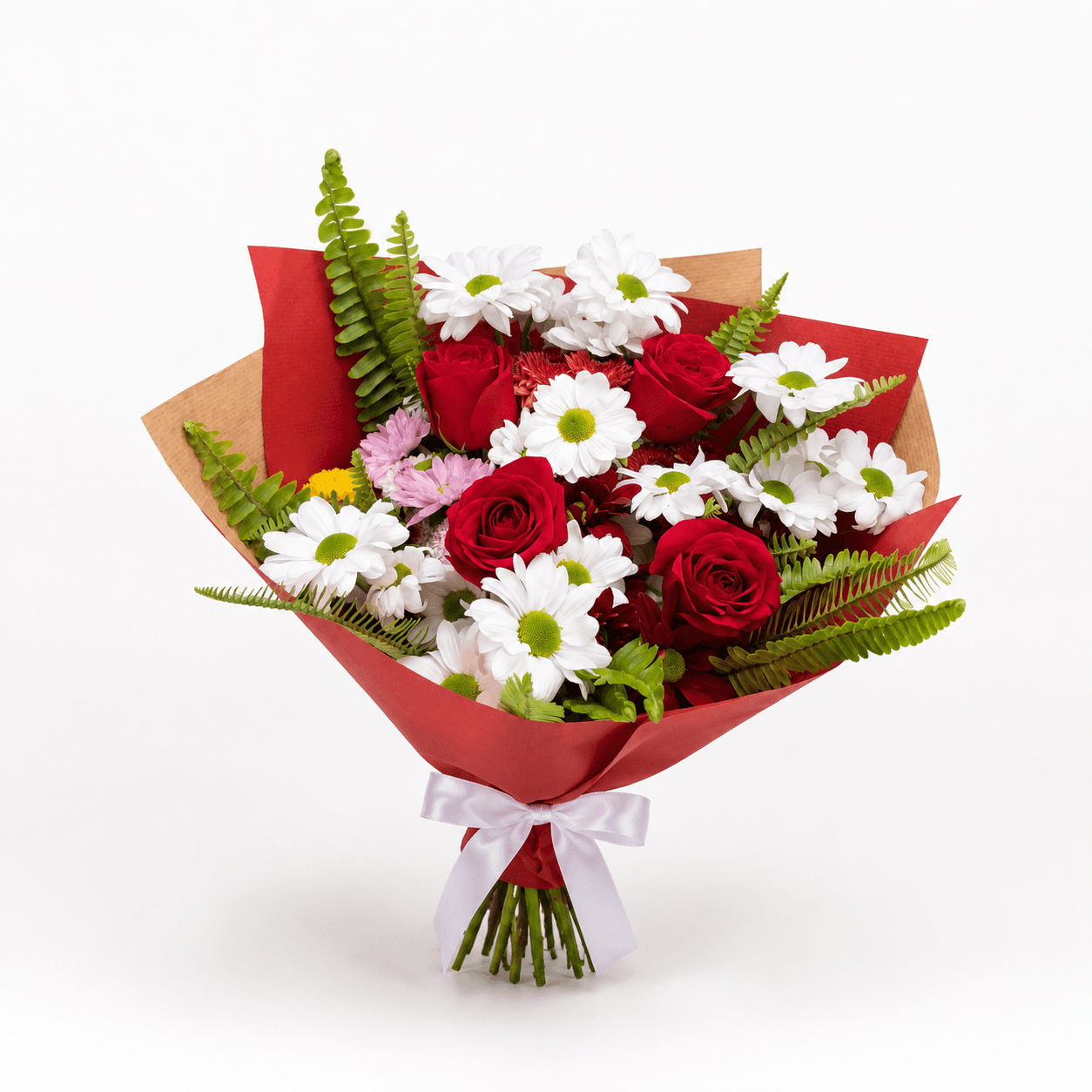 Buquê de 4 Rosas Vermelhas