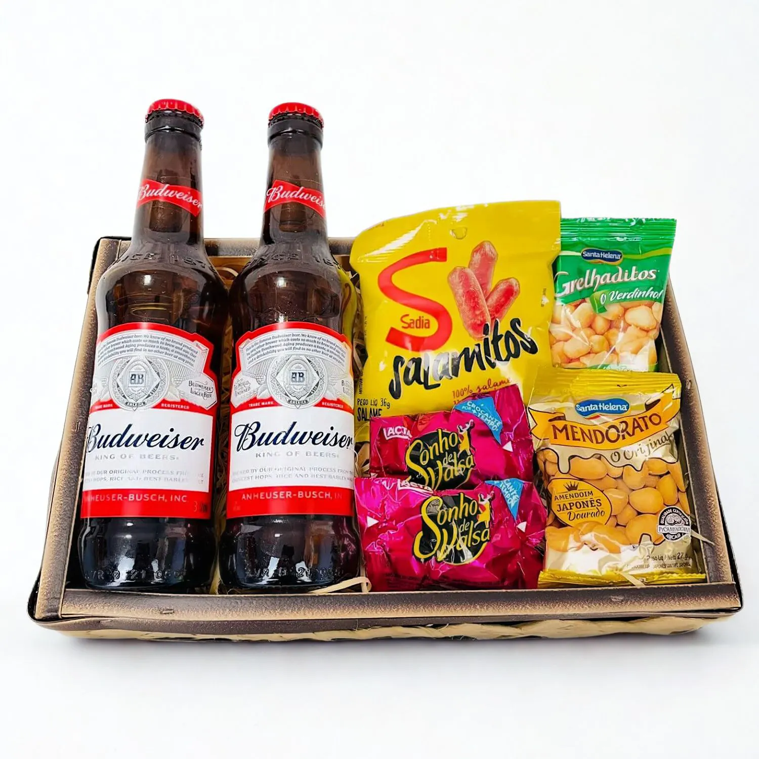 Bandeja de Cerveja com Petiscos e Chocolate