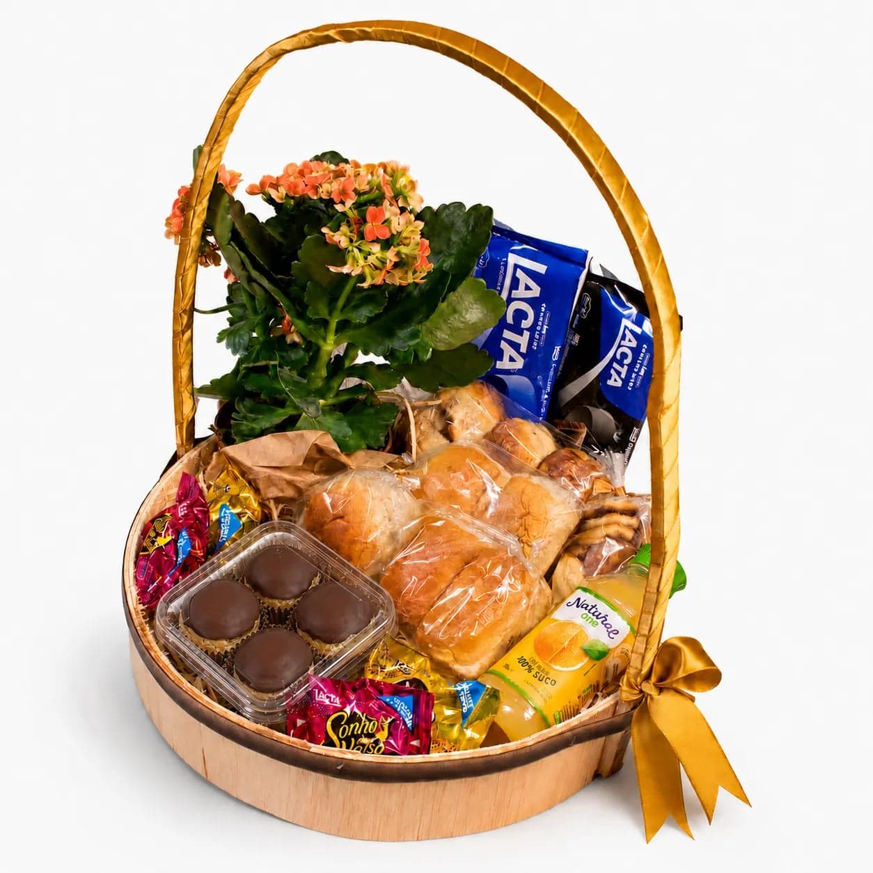 Bandeja Doce Manhã com Chocolates e Mini Kalanchoe